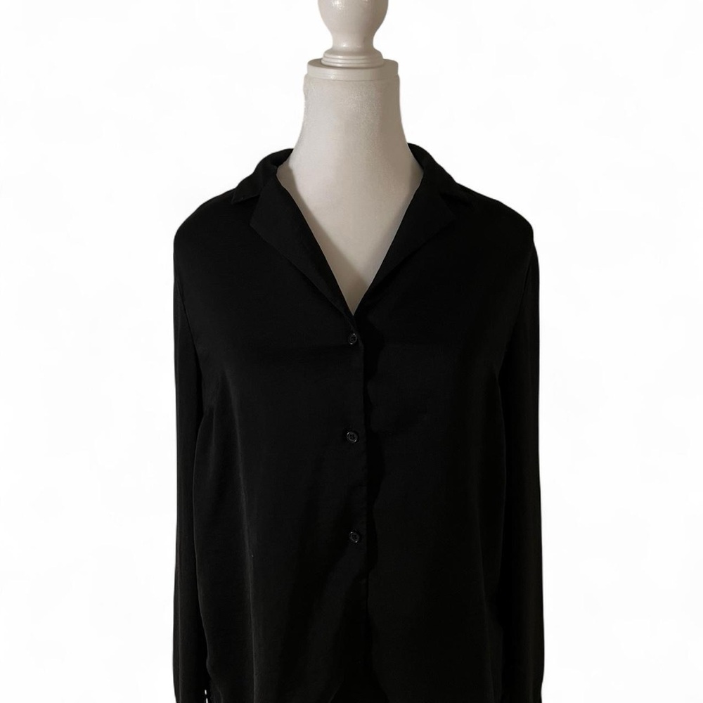 Classic Black Women's Button-Up Top
